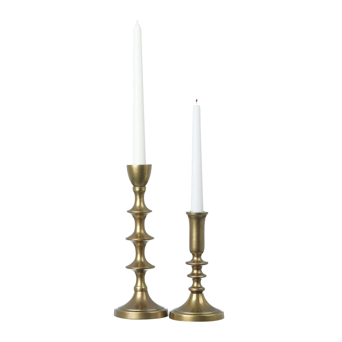 Metal Taper Candle Holder, Antique Gold Finish, 2 Size Options – Summer ...