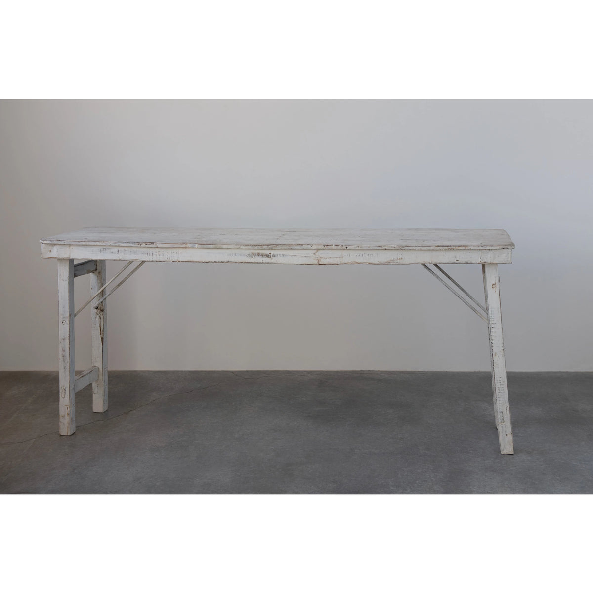 Reclaimed Wood Folding Table, Whitewashed (Pick Up Only) Summer’s
