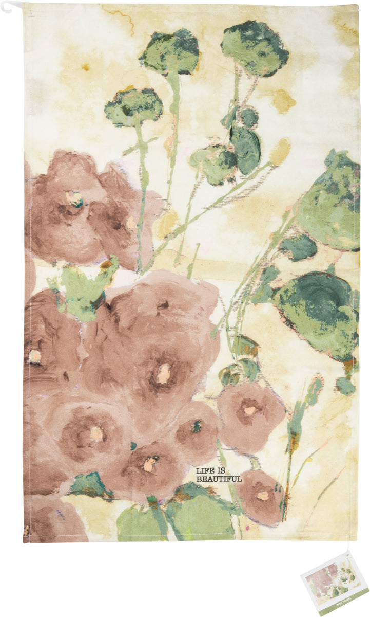 “Life Is Beautiful” Kitchen Dish Towel Summer’s Market Floral & Home Decor