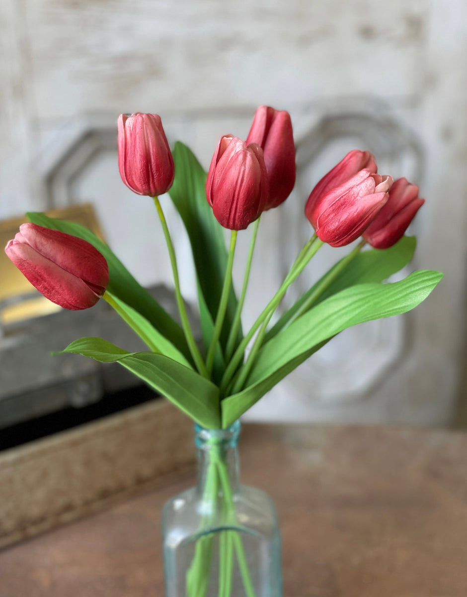 Tulip Time Bundle, Real-Touch Blooms, Carmine, 14.5” – Summer's Market  Floral & Home Decor