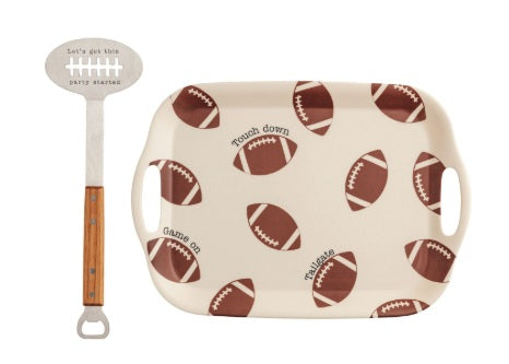 Mud Pie Football Tray & Spatula - Thumbnail 2