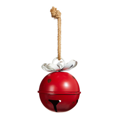 Homespun Holiday Metal Jingle Bell Ornament, 8