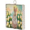 Mini Hanging Art Bunny Rabbit In Tulips by The Round Top Collection