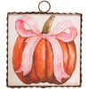 Mini Hanging Art Pink Ribbon Pumpkin by The Round Top Collection