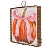 Mini Hanging Art Pink Ribbon Pumpkin by The Round Top Collection