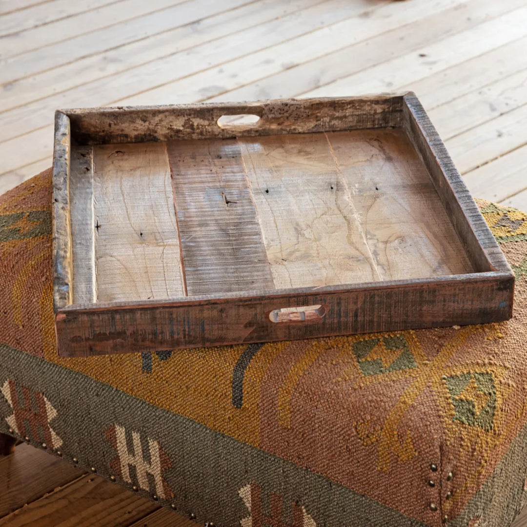 Large Primitive Wooden Tray by Porch View Home (Pick Up Only