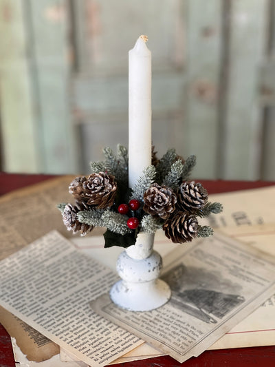Icy Berries Mini Pinecone Candle Ring Summer s Market Floral Home Decor