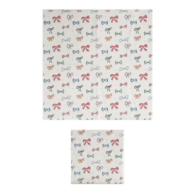 Paper Napkins w/ Bows Pattern, Multi Color (Contains 50 Folded Pieces) ©