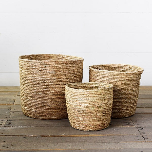 Rustic Rope Baskets Natural Rope Basket, 3 Size Options – Summer’s Market Floral & Home Decor
