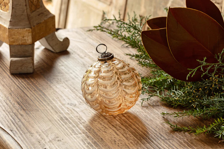 Draped Golden Glass Ornament